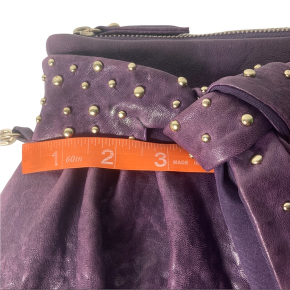 Junior Drake, Karel, Italian Leather, Textured Purple detachable gold tone chain - Picture 16 of 16